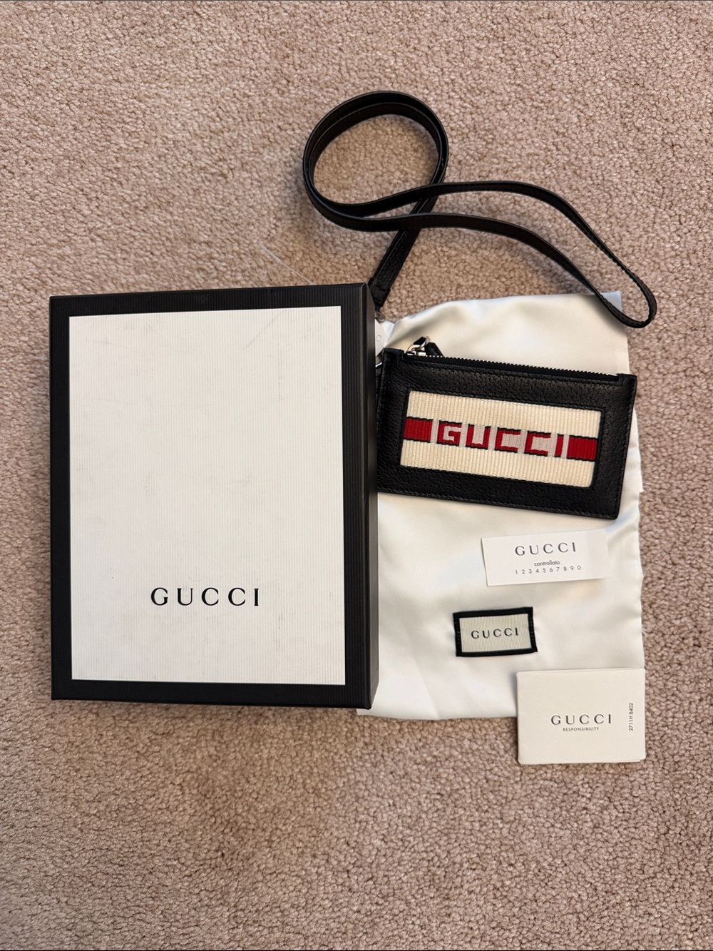 Gucci card lanyard